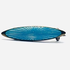 Vintage Blue Guilloche Enamel