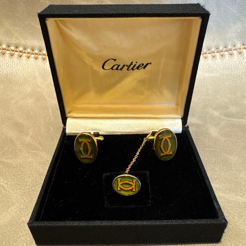 Cartier cufflinks tie pin - cartier, cufflinks,