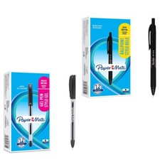 Black Ballpoint Pens x 12 Paper Mate Alfa Retractable Medium 1.0mm or Gel Pens