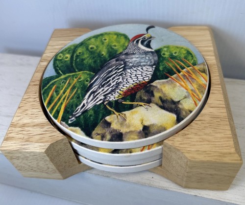 Gambel quail coasters - quail, set