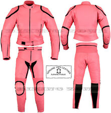 LADIES PINK HORIZON WOMENS MOTORBIKE  MOTORCYCLE / FASHION LEATHER JACKET & SUIT