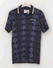 Adidas Originals Men's Argyle Tennis Polo Shirt Night Indigo XS Extra Small
