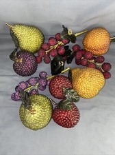 Beaded Faux Fruit Pear Apple Grapes Peach Pear Plum