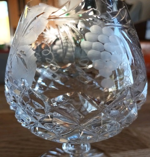 Vintage etched cut glass - etched,