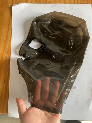 Black transparent latex hood - black,