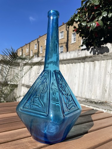 Vintage blue glass decorative - blue,
