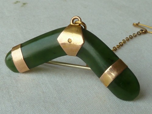 New zealand jade boomerang - new,