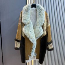 Vintage Suede & Faux Fur Coat in Mustard
