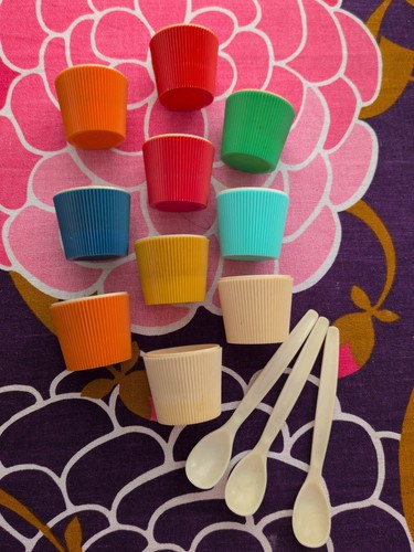 Set vintage ribbed egg - set,