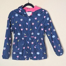 Carter's Girls Rainbow Unicorn Rain Jacket – Fleece Lined Hooded Coat Size 8