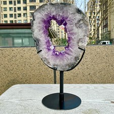 Natural Amethyst Geode Slice - Purple Crystal - Collector's Piece - 7.8LB