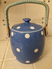 T G Green Cornishware Domino Biscuit Barrel