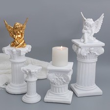 Roman Pillar Greek Column Statue Pedestal Handmade Mini Resin Holder Home Decor