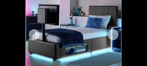 Ava upholstered leather bed - upholstered,