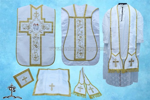 Roman white chasuble - white,