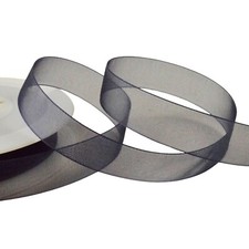 50m / 25m Roll ORGANZA Woven Edge Ribbon Reel Rolls 3mm, 9mm, 15mm, 25mm, 40mm