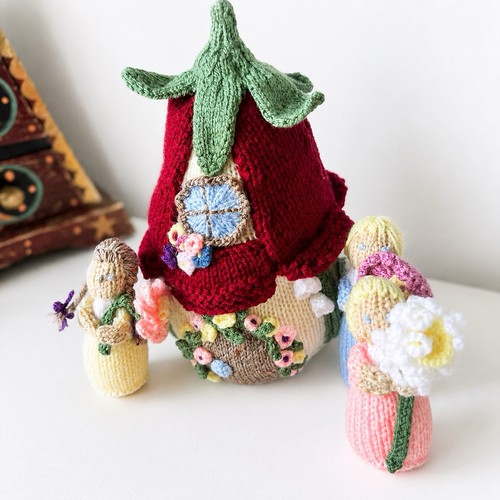 Hand knitted fairy - fairy, house