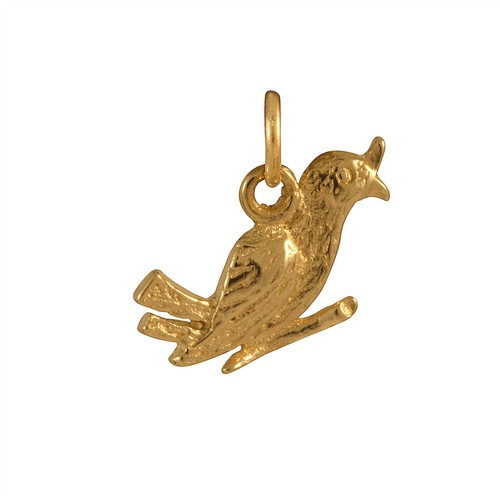 9ct gold love bird charm - love,