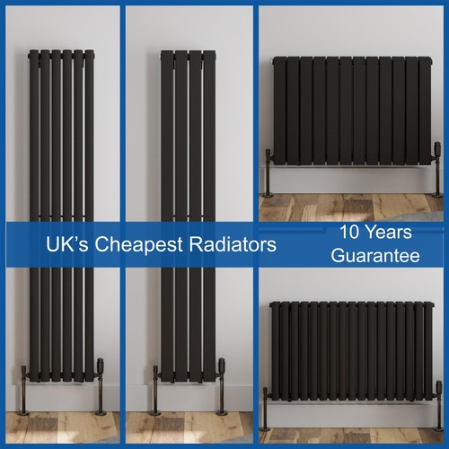 Black designer radiator - black,