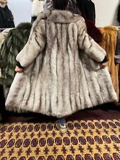Blue Fox Fur Coat Real Fur