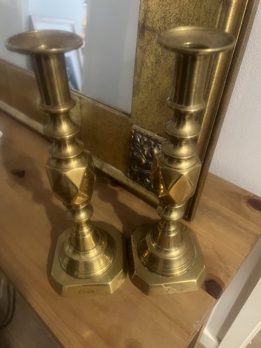 Pair antique brass - a,