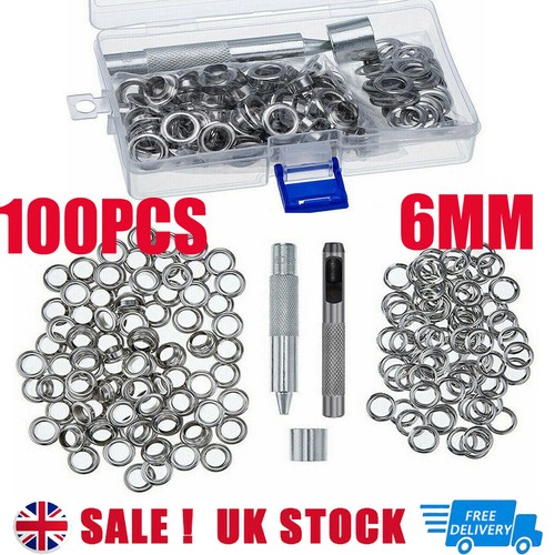 6mm silver 100 sets leather - 6mm,