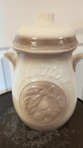 Vintage rumtopf ceramic jar - ceramic,