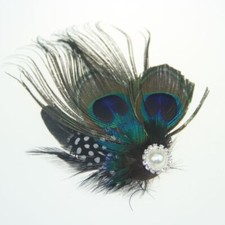 Vintage Wedding Headpiece Peacock Feather Fascinator Hair Clip Party