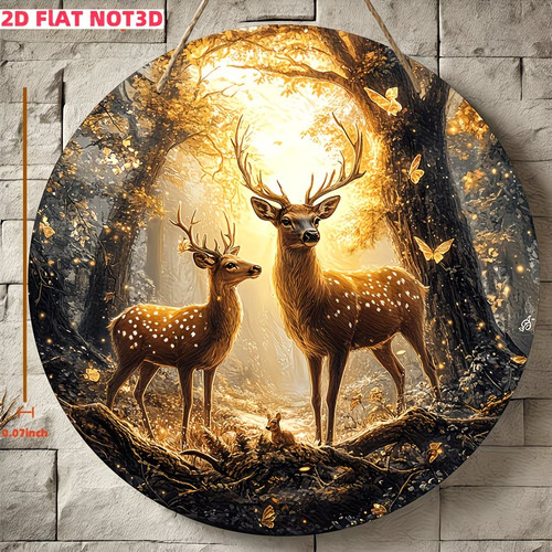 Wooden deer plaque - wooden,