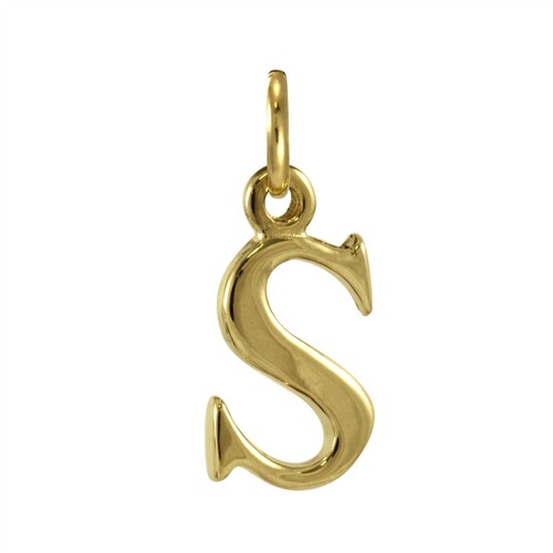 9ct gold letter alphabet charm - gold,
