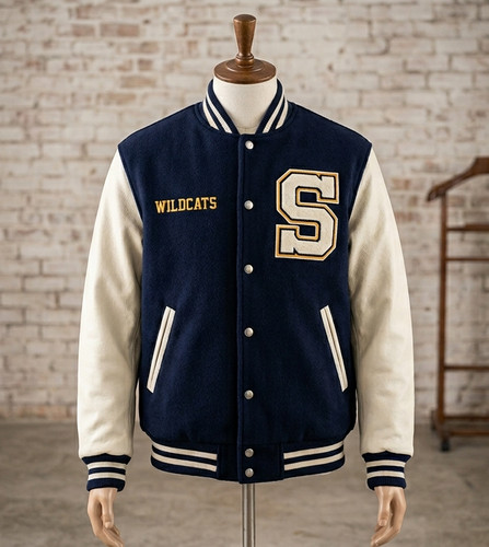 Navy blue varsity jacket - navy,