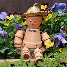 Terracotta Flower Pot Man Hanging Garden Ornament Patio Bill & Ben Mothers Day
