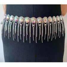 Belt Crystal Tassels Wedding Party Dance Women Diamante Rhinestone Chain Charm