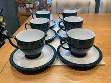 DENBY GREENWICH 6 X CUPS AND
