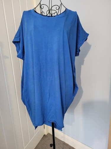 Lagenlook blue oversized tunic - lagenlook,