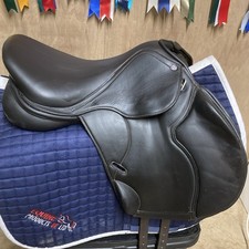 Cavaletti Monoflap Jump Saddle 16” Dark Brown Pony Wide Adjustable Gullet Cob