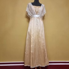 Vintage 1970s dies Edwardian Evening Bridesmaid Maxi Dress 12 Cottagecore Bg1