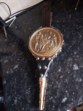 Vintage Wood Leather & Brass