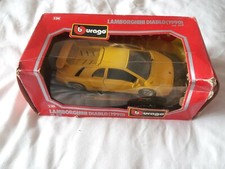 BURAGO 1/24 SCALE DIECAST MODEL - COD 0541 LAMBORGHINI DIABLO 1990 YELLOW ~BOXED