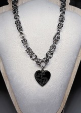 Punk Goth Choker | Alternative Chainmail Necklace Grunge Emo Rock Silver Metal