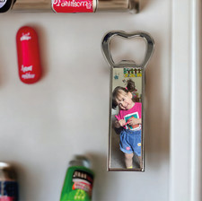 Personalised rectangle bottle opener fridge magnet