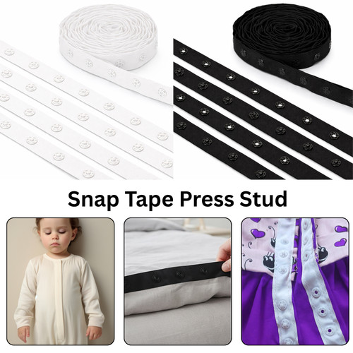 Snap tape press stud fasten - press,