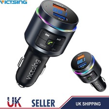 VicTsing Bluetooth Car Wireless FM Transmitter Adapter 2 USB Fast Charger 2 Mic