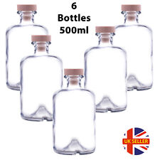 6 GLASS Bottles Drink Oil