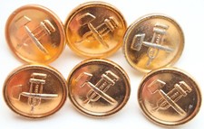 Group Of USSR / Russia Soviet Railway Tunic Uniform Button 22 mm 6 PCS