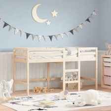 Kids' Loft Bed with Ladder 90x200 cm Solid Wood Pine vidaXL