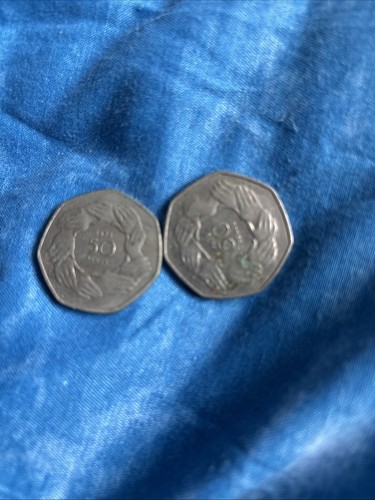 Old 50p pieces - 2,