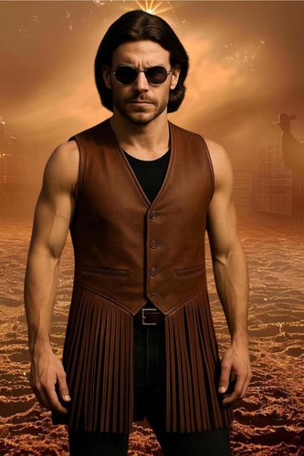 Men genuine leather fringe - genuine,