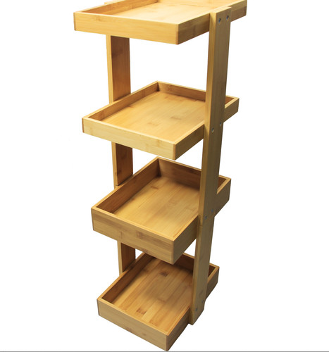 Tier bamboo bathroom - bamboo, rack