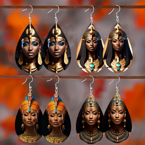 African queen acrylic dangle - african,